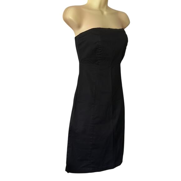 Gap Juniors Size 1 Black Strapless Dress Y2K Sheath Classic - Picture 2 of 10